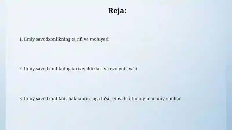 Ilmiy savodxonlik tushunchasi va uning tarixiy shakllanishi 2