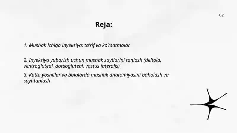 Mushak ichiga inyeksiya yuborish 2