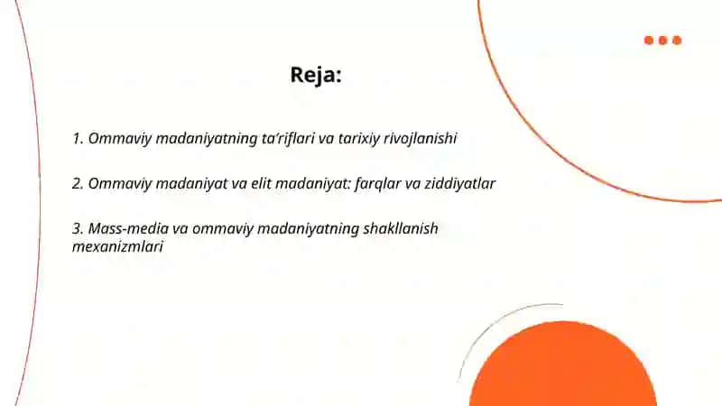Ommaviy madaniyat va uning talqini 2