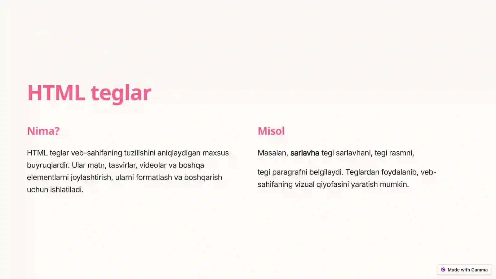 HTML teglar 2
