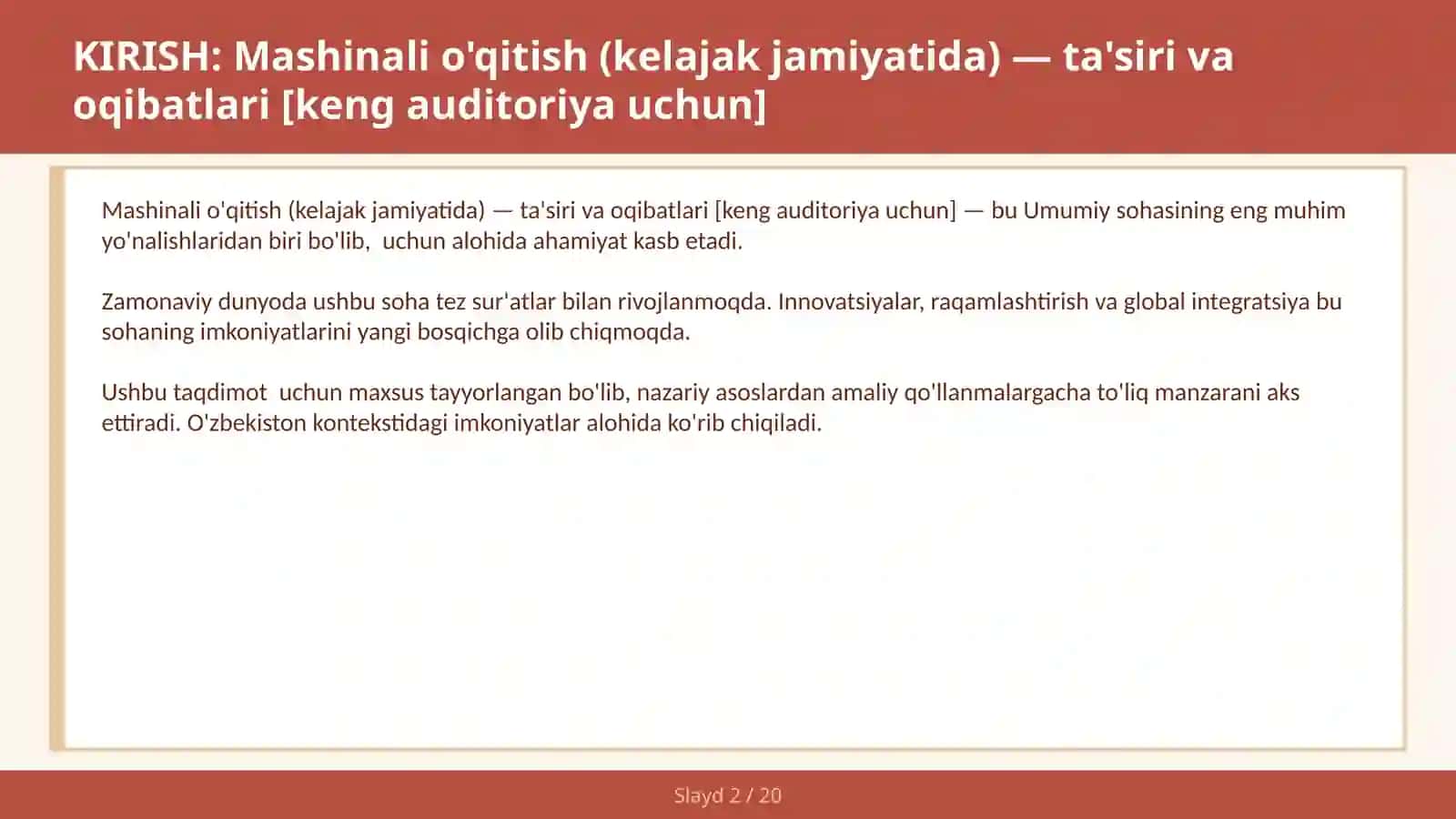 Mashinali o'qitish (kelajak jamiyatida) — ta'siri va oqibatlari [keng auditoriya uchun] 2