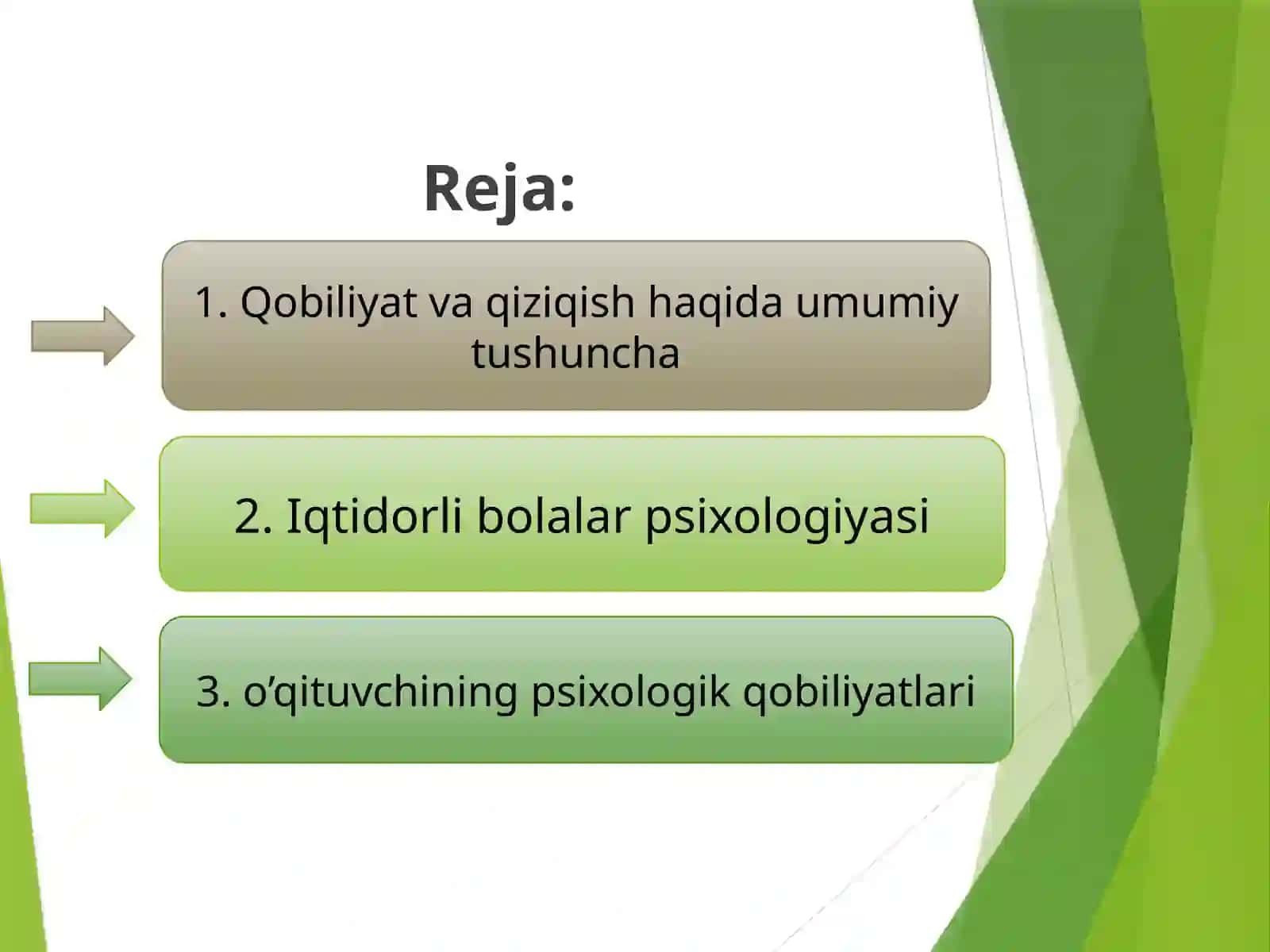 Qobiliyatlar tizimida iqtidorlilik. Qobiliyat va qiziqishning psixologik tavsifi 2