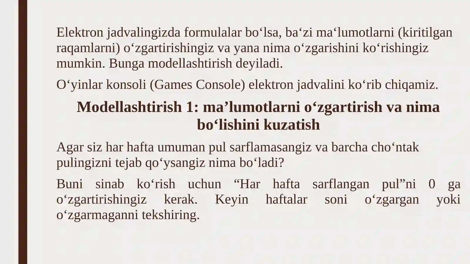 Modellashtirish 2