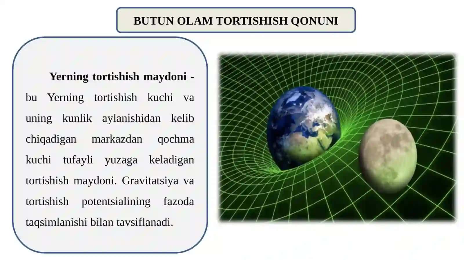 YERNING GRAVITATSION MAYDONI 2