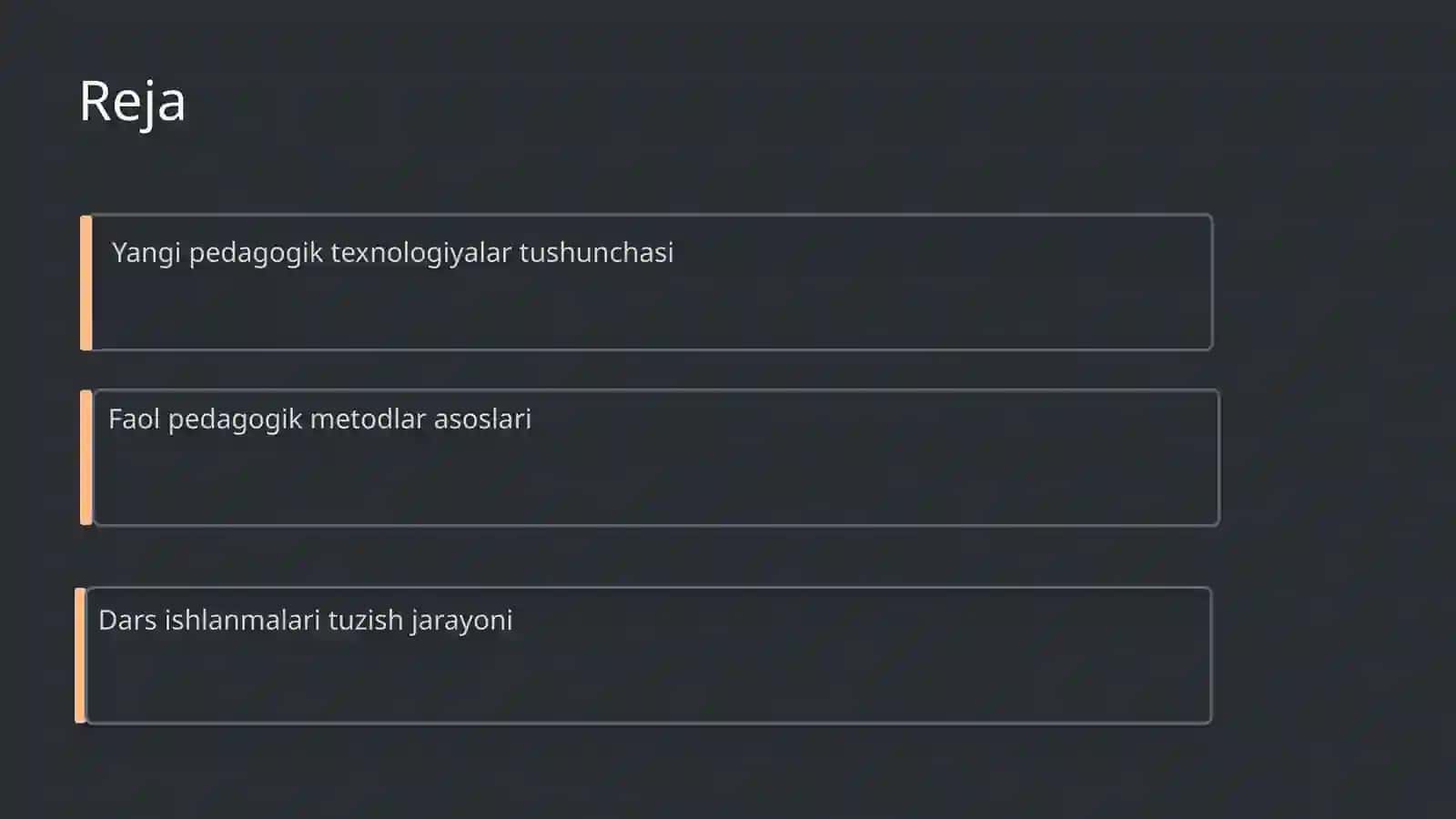 Yangi pedagogik texnologiyalar va faol pedagogik metodlar asosida dars ishlanmalarini tuzish va tahlil qilish 2
