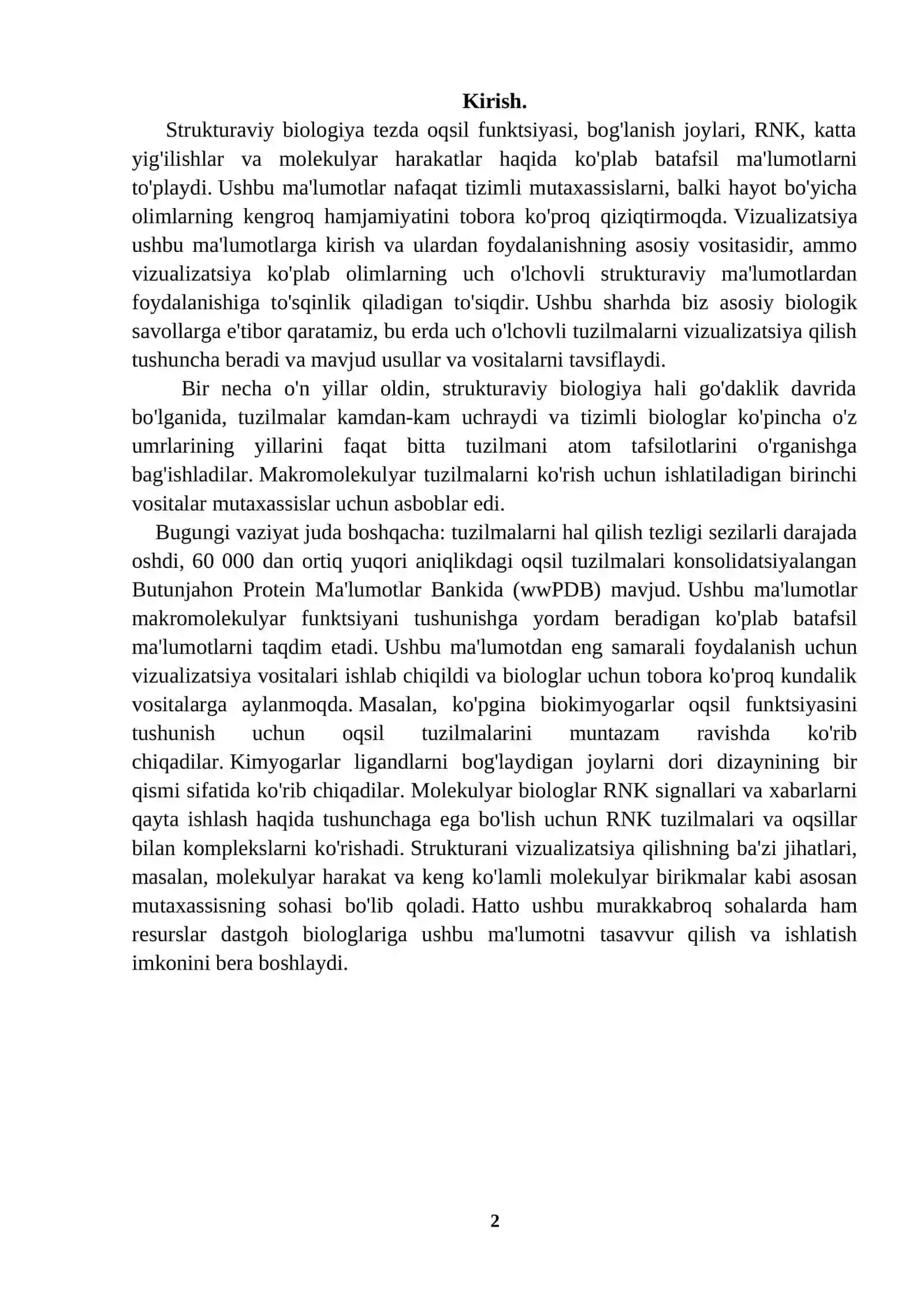 BIOLOGIK MAKROMOLEKULALARNI VIZUALIZATSIYALASHTIRISHNING ZAMONAVIY USULLARI 2