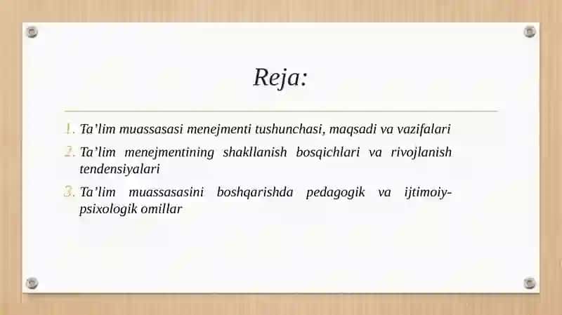 Taʼlim muassasasi menejmenti. 2
