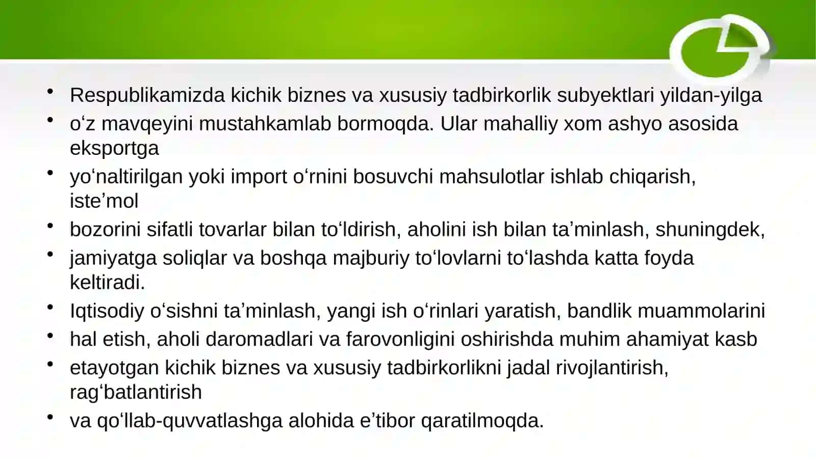 Davlat tomonida xususiy va tadbirkorlikning rivojlanishini ragʻbatlantirish mexanizmi 2