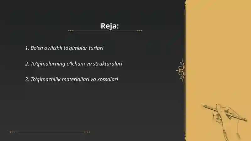 Bo'sh o'rilishli to'qimalar turlari 2