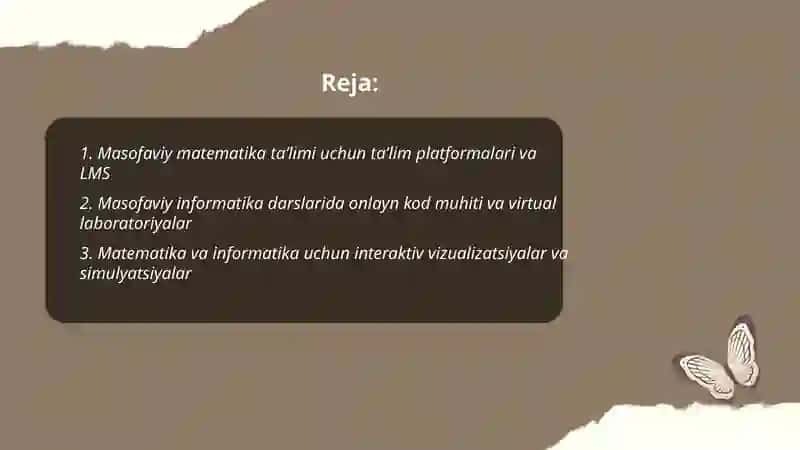 Matematika va informatika fanidan masofaviy o'qitish tizimi 2