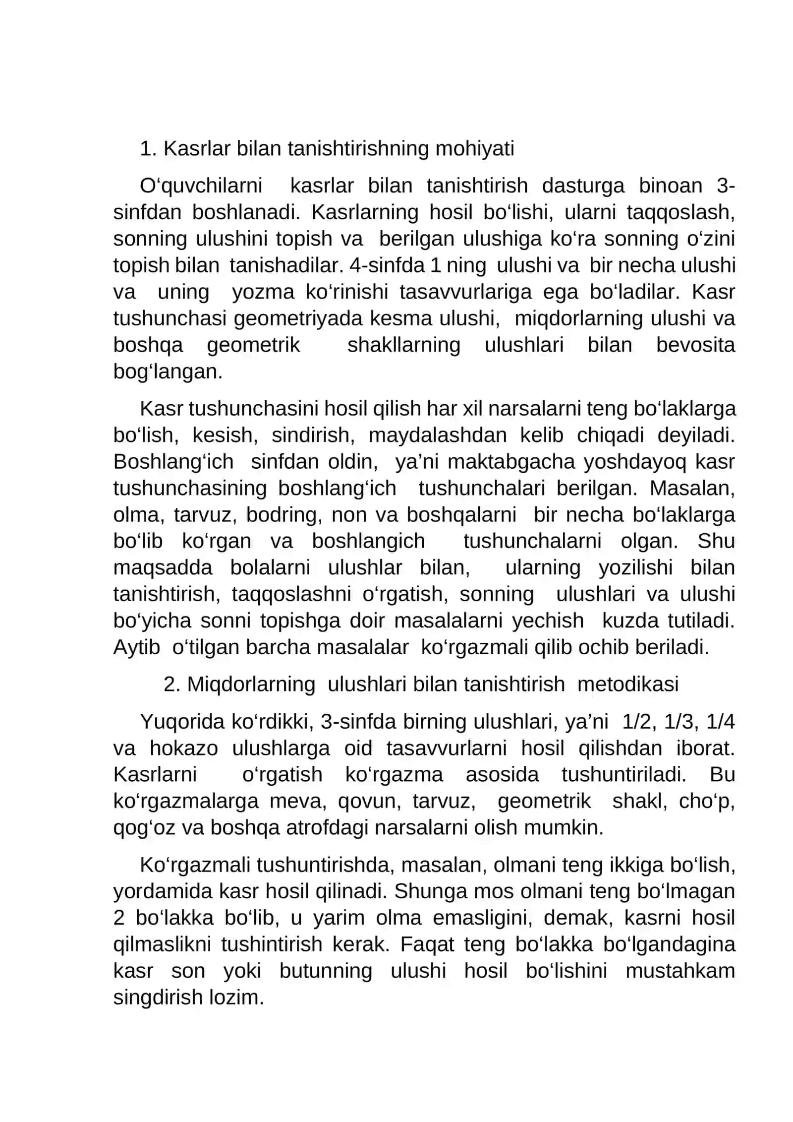 O'nli kasrni to'g'ri kasr ko'rinishda ifodalash va arifmetik amallar ustida tushuncha 2