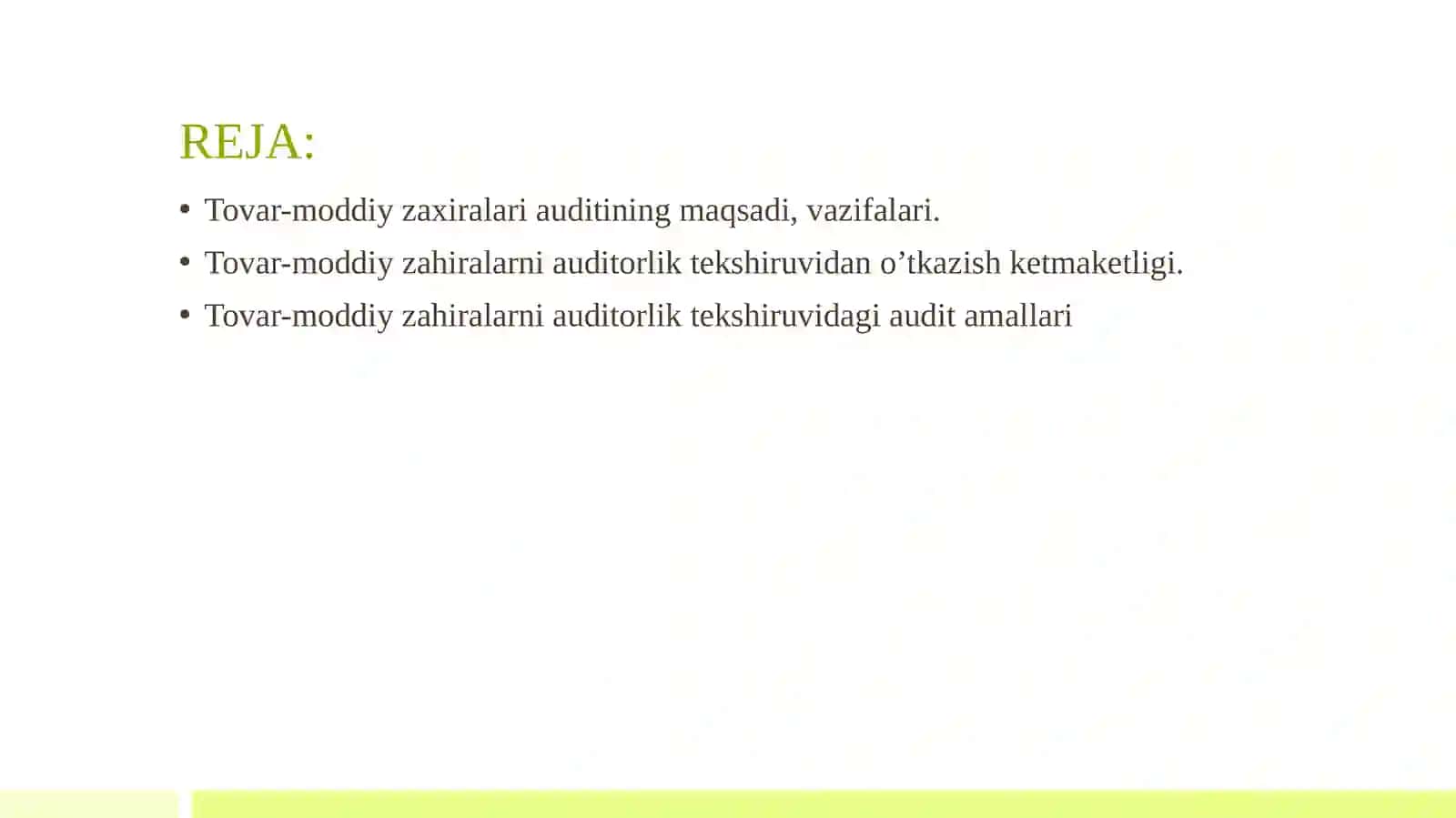 Tovar-moddiy zahiralari auditi 2