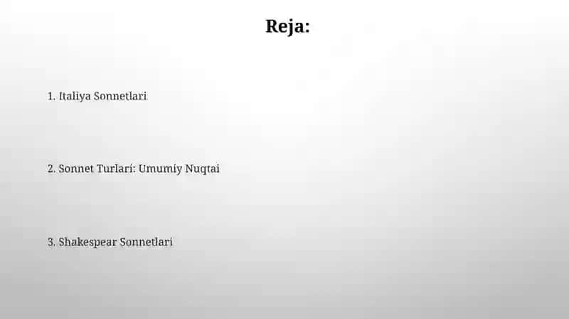 Sonnet Turlari 2