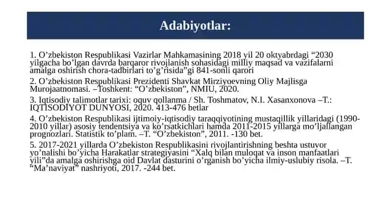 Oʼzbekistonda iqtisodiy taʼlimotlarning rivojlanishi 2