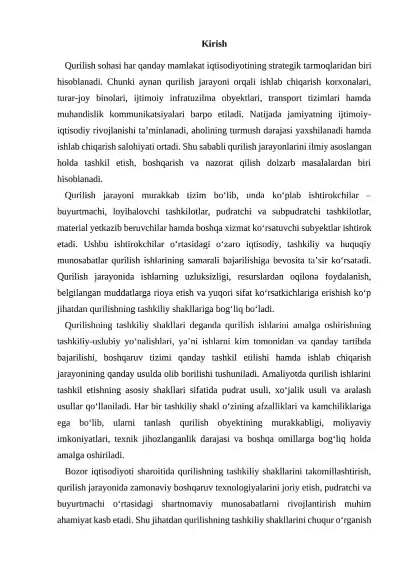 Qurilishni Tashkil Shakillari 2