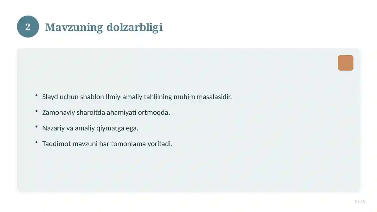 Slayd uchun shablon 2
