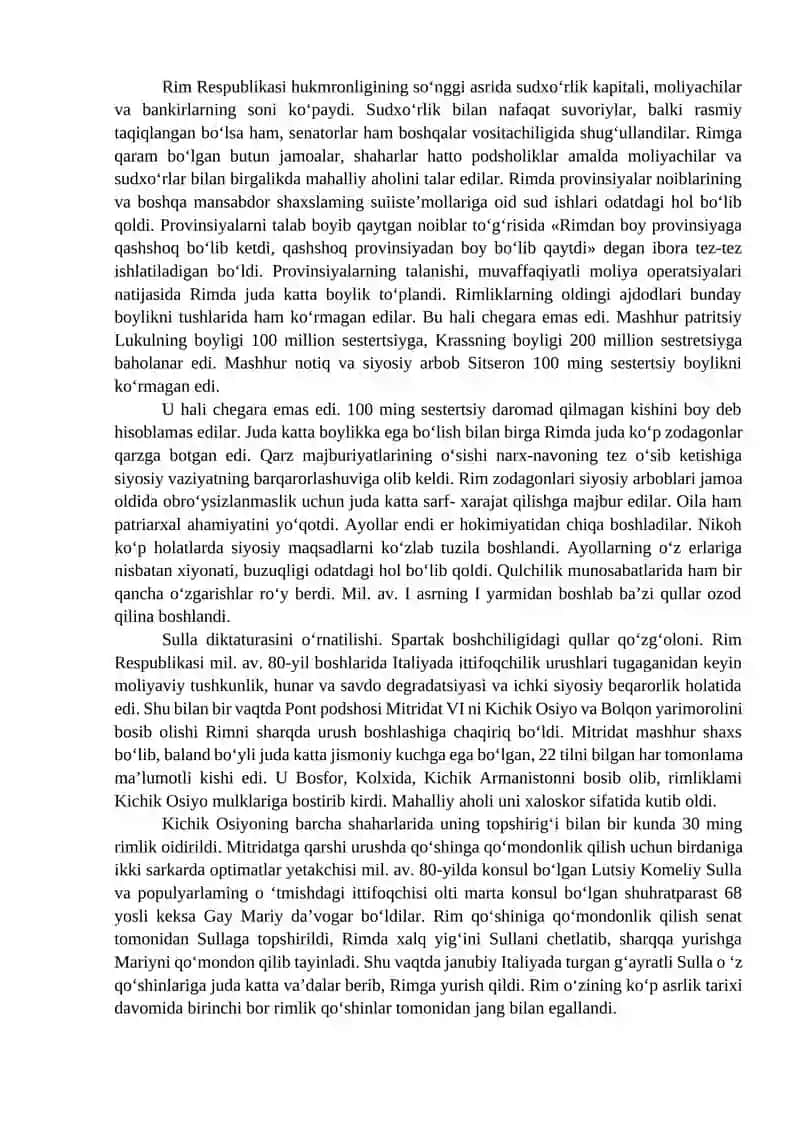 Rim Respublikasini tushkunligi 2