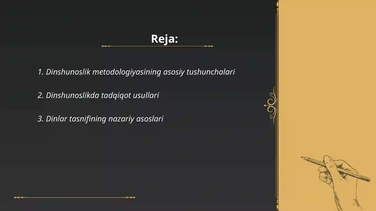 Dinshunoslik metodologiyasi va dinlarning tasnifi OTAXONOV JAVOHIR 2