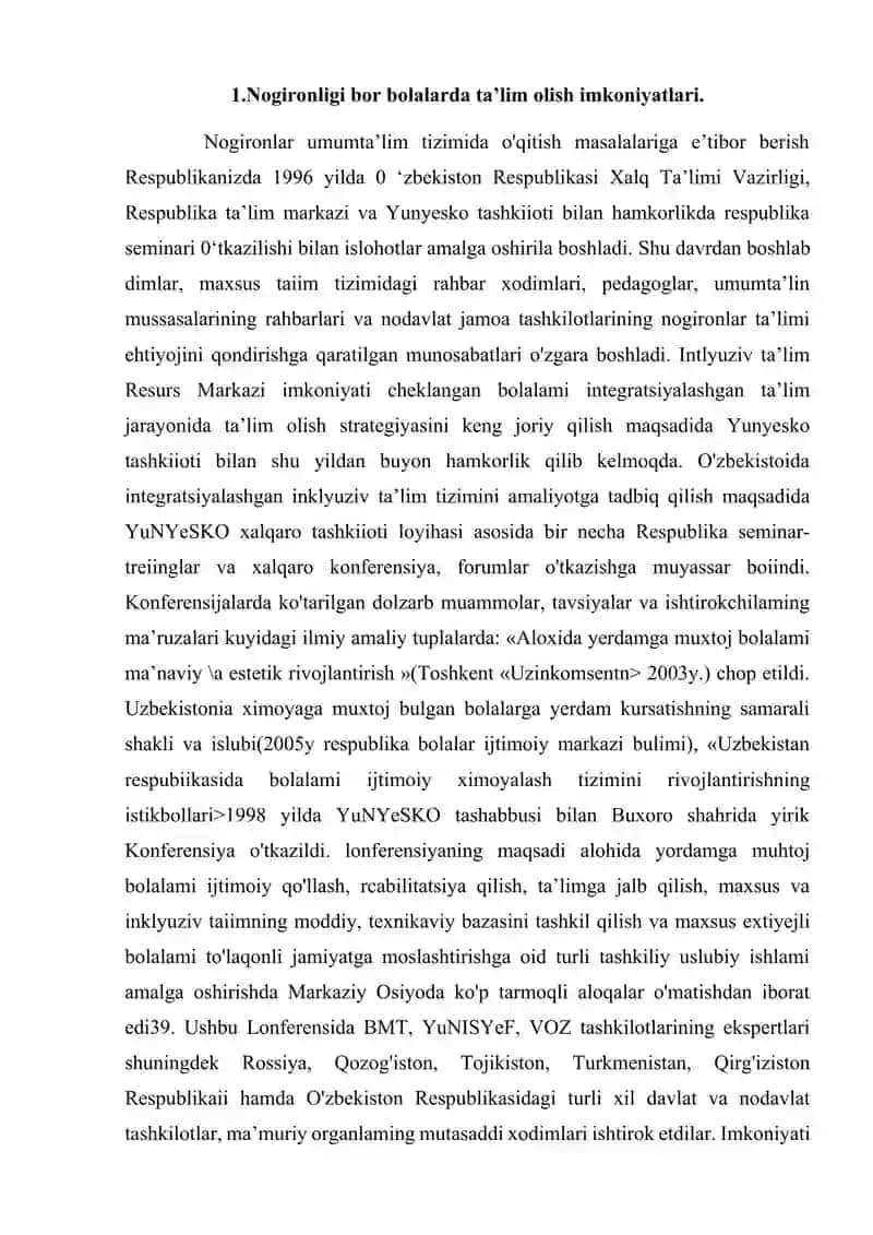 Imkoniyati cheklangan bolalar va osmirlar uchun inklyuziv talim togrisidagi muvaqqat nimzomi 2