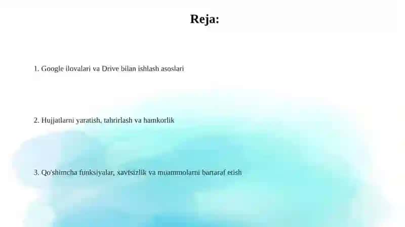 Google Ilovalari va Google Drive 2