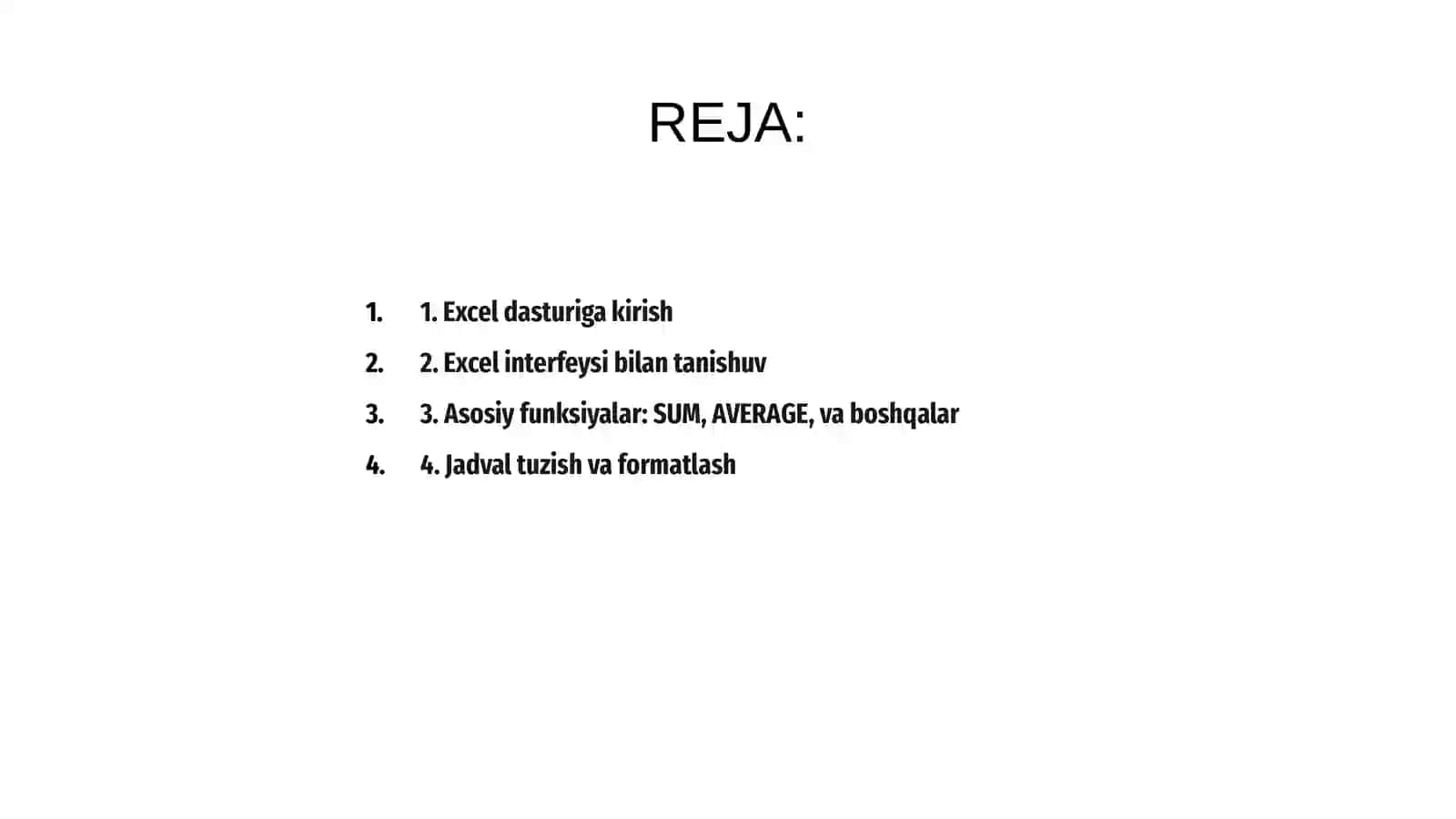 Excel dasturi va uning imkoniyatlari 2
