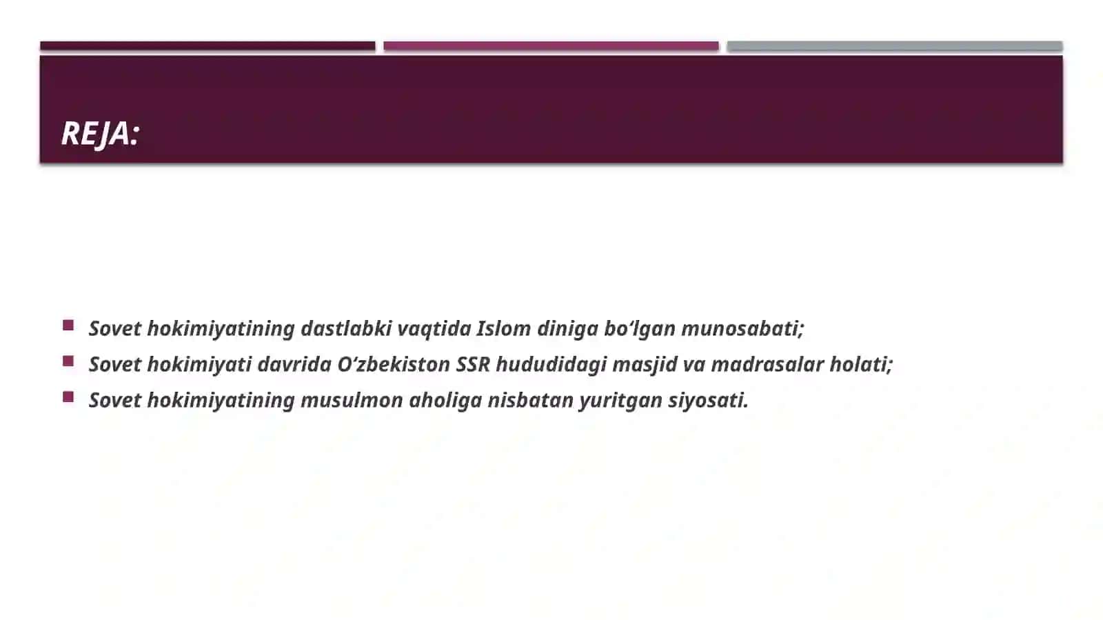 Sovet hokimiyatining Islom diniga boʻlgan munosabati 2