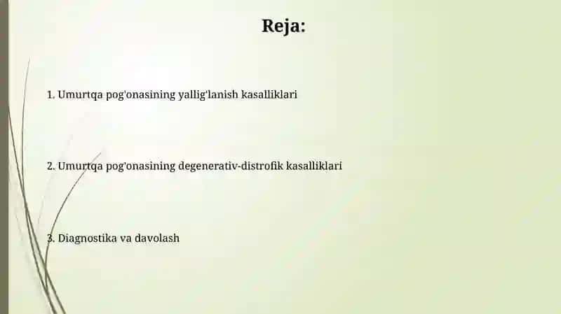 Umurtqa yallig‘lanish va degenerativ-distrofik kasalliklari 2