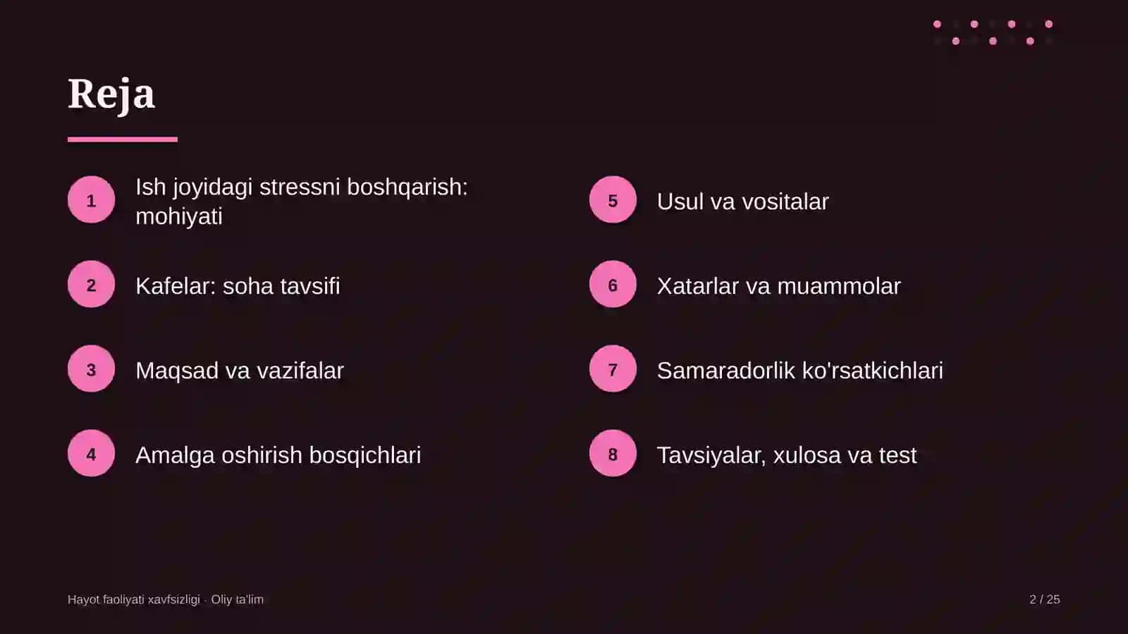 Kafelarda ish joyidagi stressni boshqarish 2