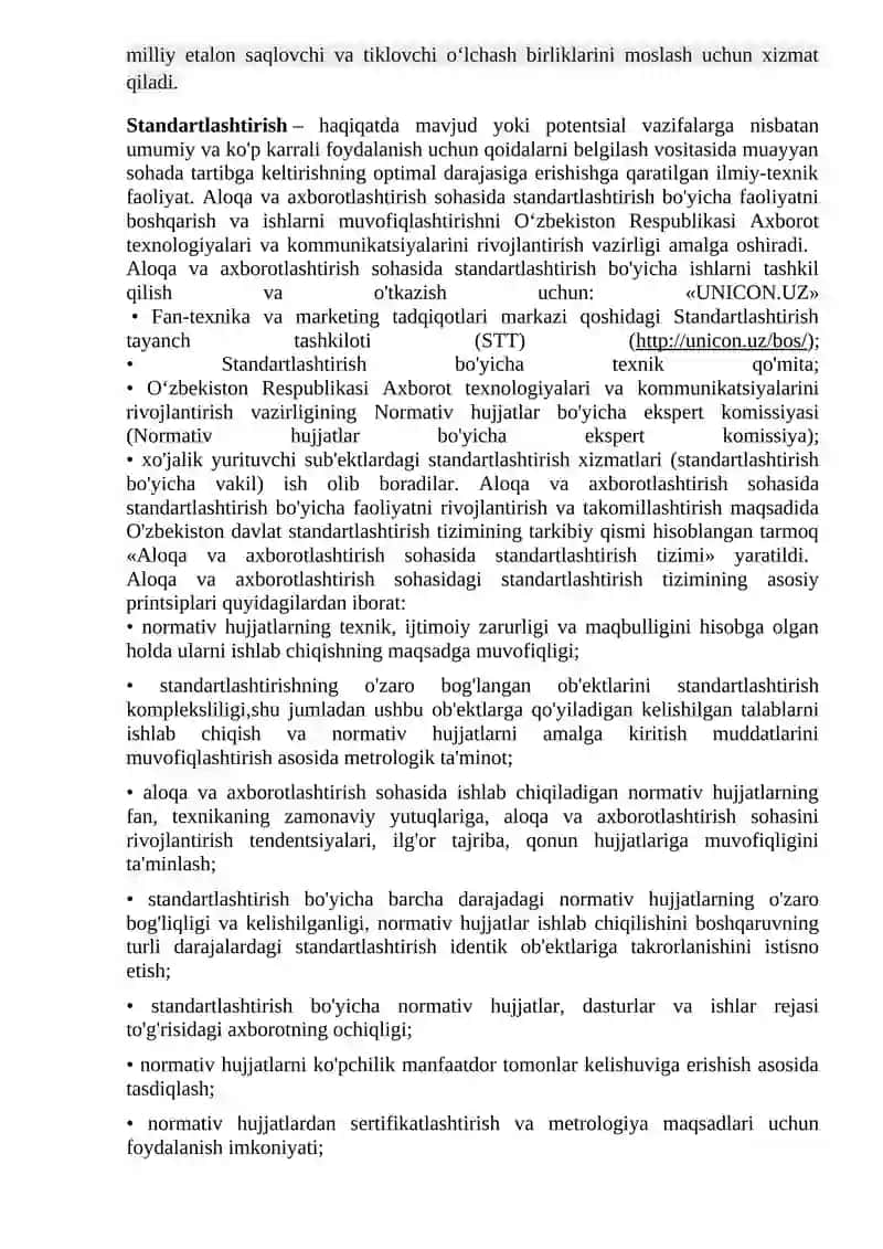 Standartlashtirishning turli darajadagi ob'ektlari va standartlarni ishlab chiqish bosqichlari 2