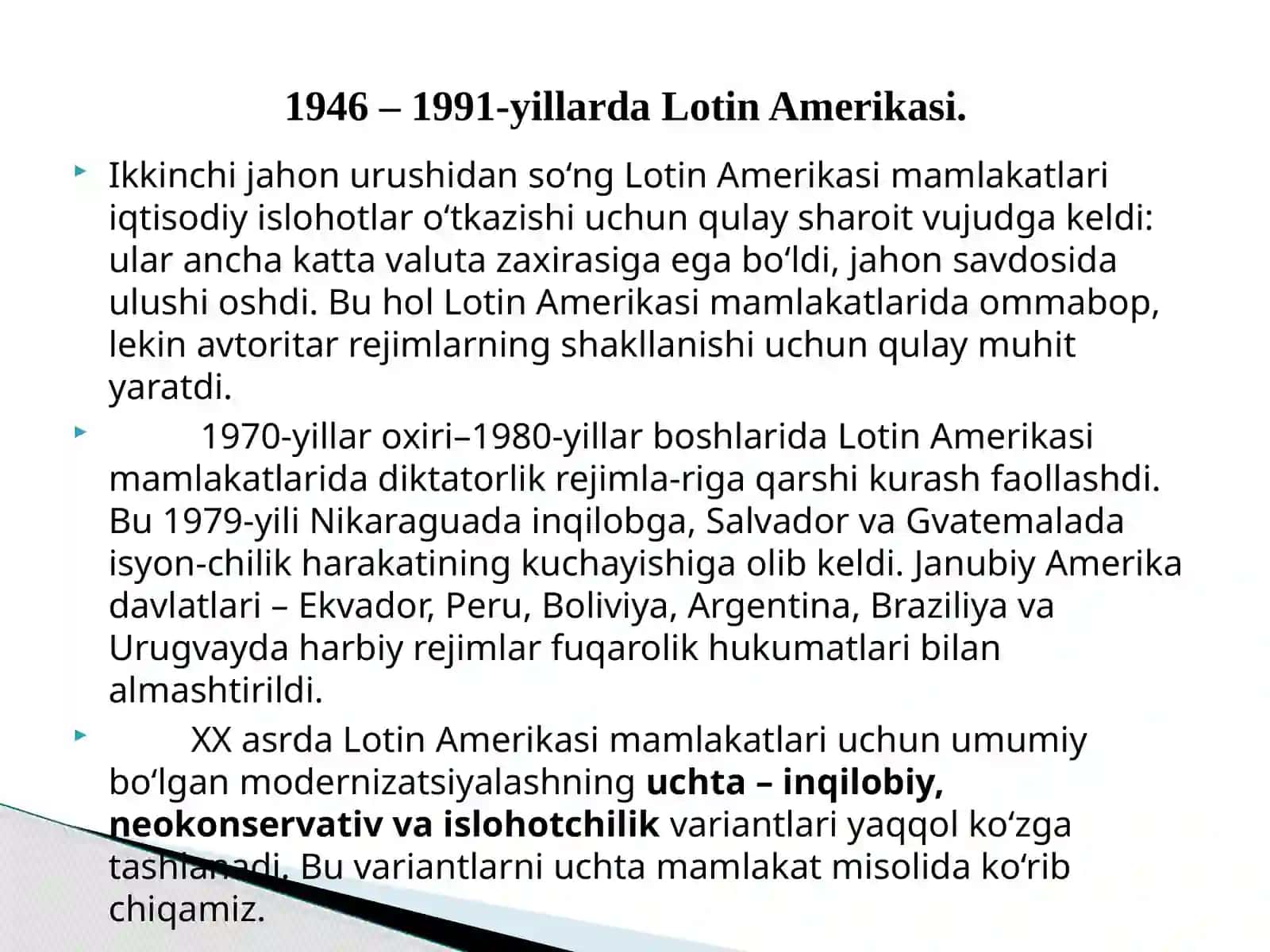 1946-1991-YILLARDA LOTIN AMERIKASI 2