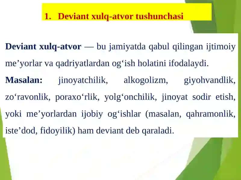 Deviant xulq va jinoyatchilik 2