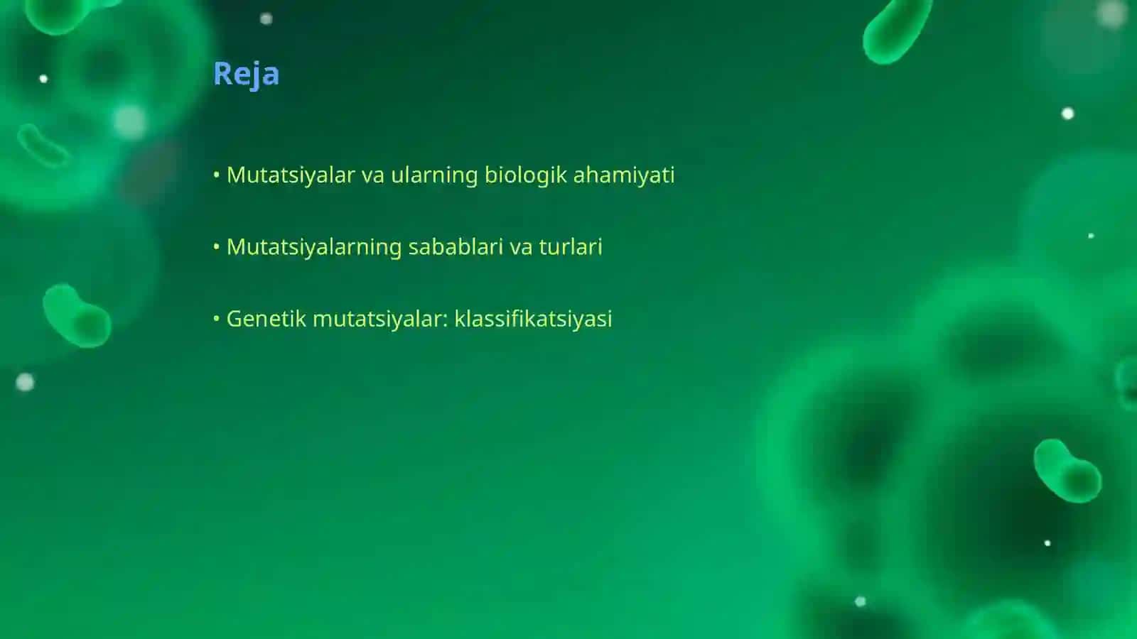 Mutatsiyalar: sabablari, shakllari, ahamiyati va biologik oqibatlari (biologiya fanidan) 2