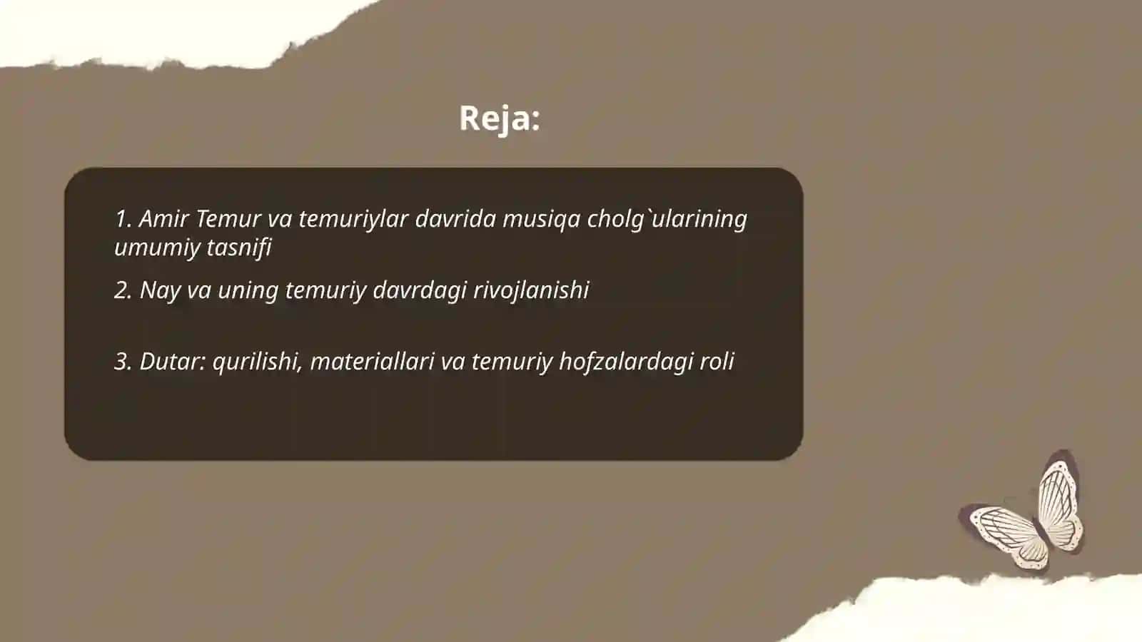 Amir Temur va temuriylar davrida musiqa cholg`ulari 2