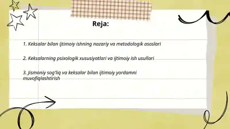 Keksalar bilan ijtimoiy ishning o'ziga xos jihatlari 2