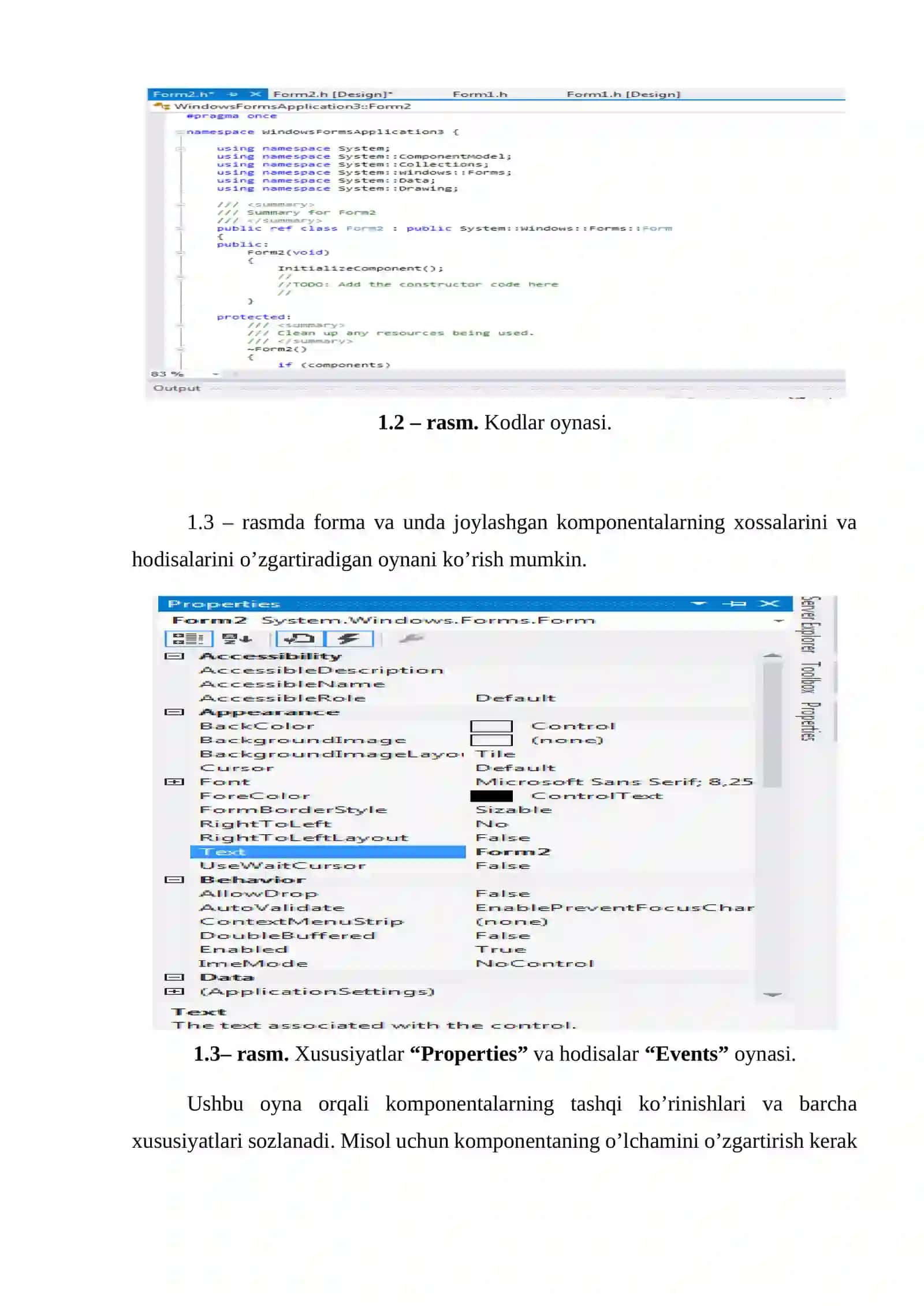 Visual C++ Forma muxitida ixtiyoriy dastur tuzing 2