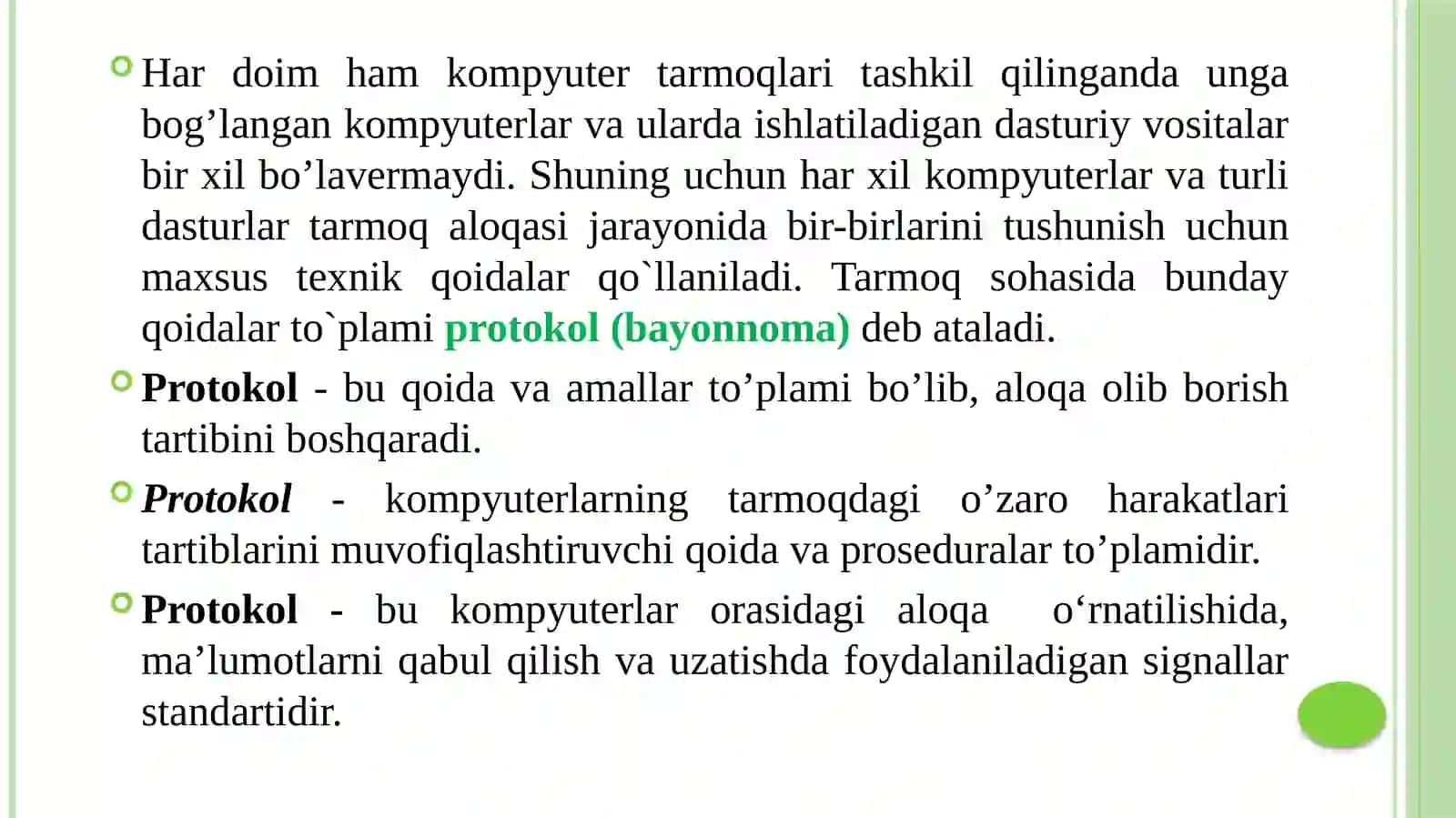 Kompyutertarmoqlarining protokollari 2