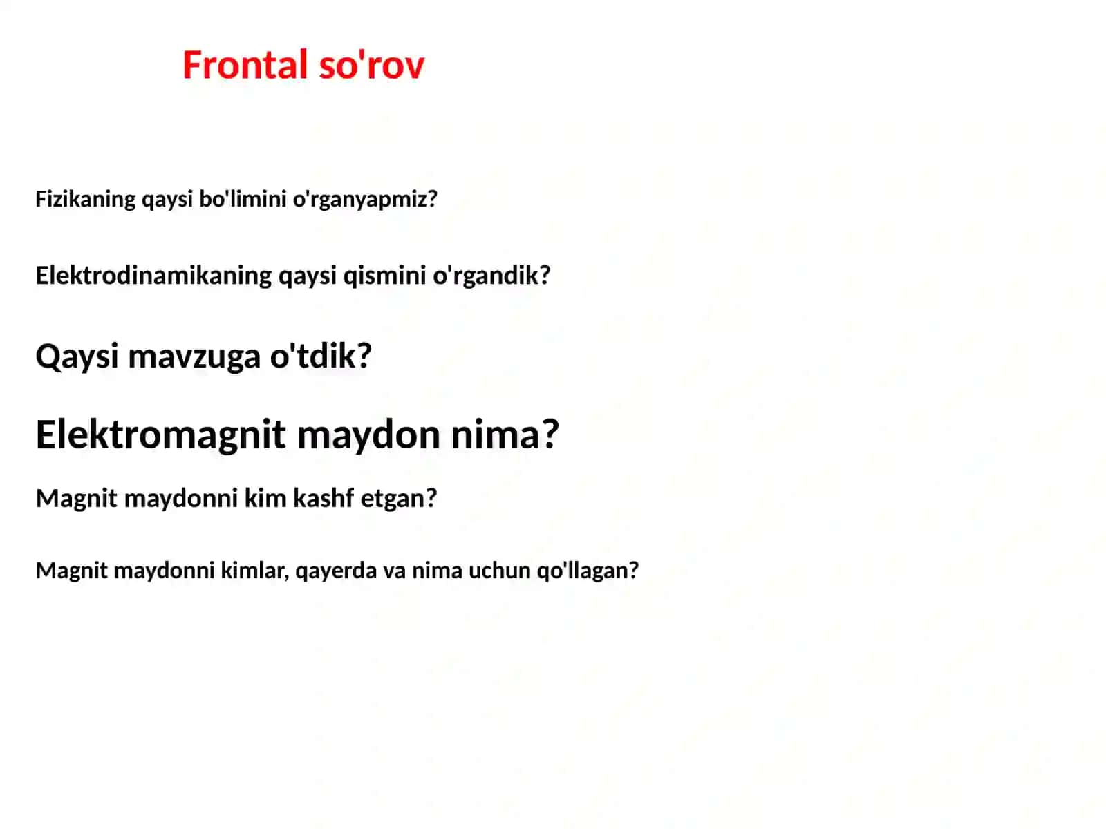 Fizika - Amper kuchi va uning amaliy qo'llanilishi (11-sinf) 2