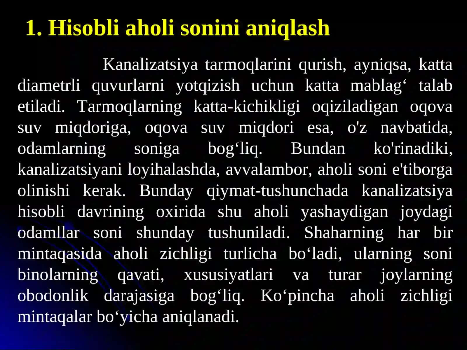 8-ma’ruza. Oqava suvlar miqdorini va notekislik koeffitsiyentlari 2