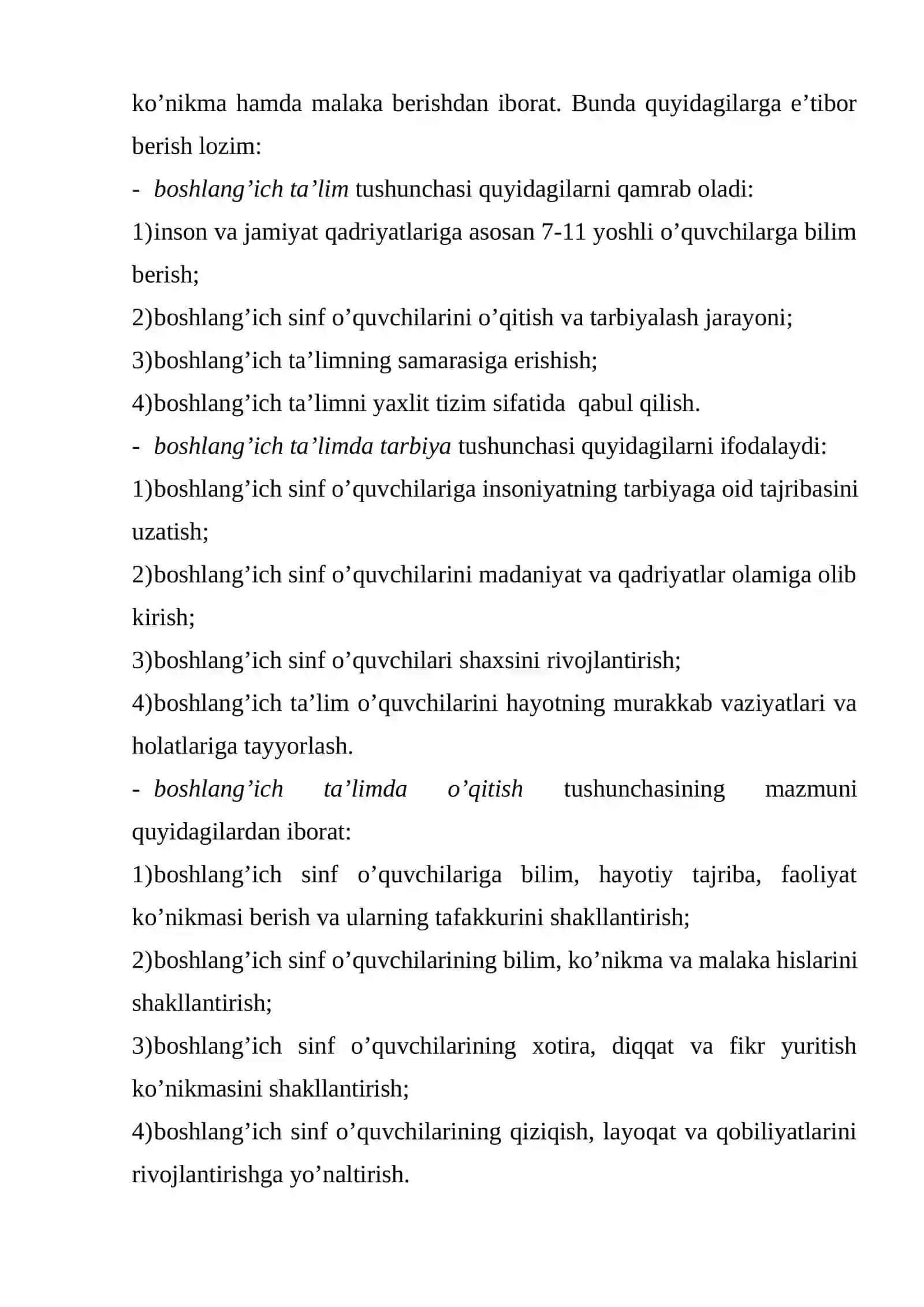 Boshlang’ich ta’lim pedagogikasi: Mazmuni, maqsad va vazifalari 2