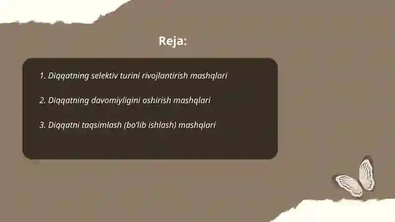 Diqqatni rivojlantiruvchi psixologik mashg‘ulotlar 2
