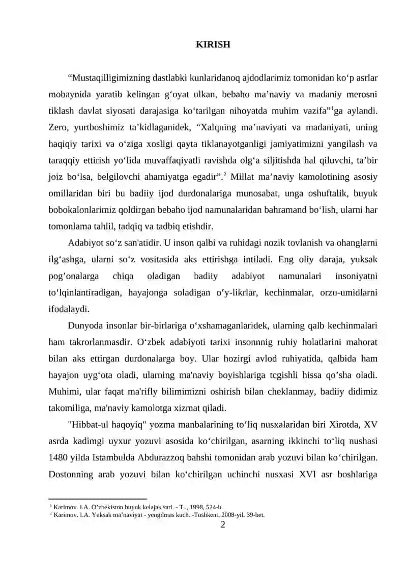 Ahmad Yugnakiyning "Hibat ul-haqoyiq" asarida odob-axloq, so’z va tilga, ilm ma'rifatga munosabat masalalari 2