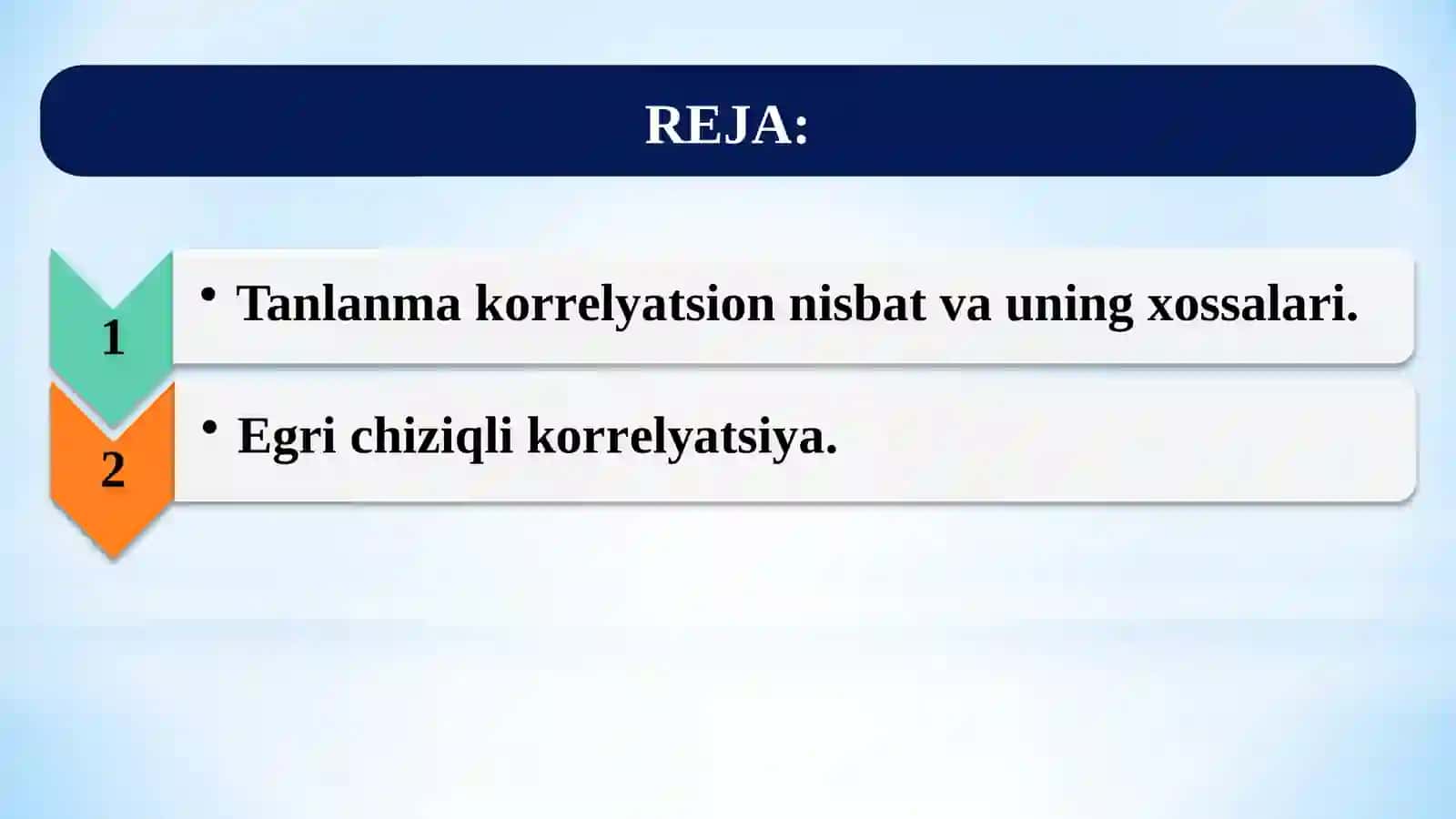 CHIZIQSIZ REGRESSIYA TENGLAMASI 2