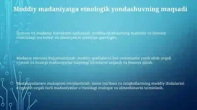 Moddiy Madaniyatning Etnalogik Yônalishi 2