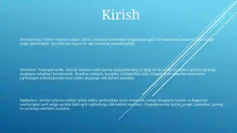Davlat Sirlarni Oshkor Qilish 2