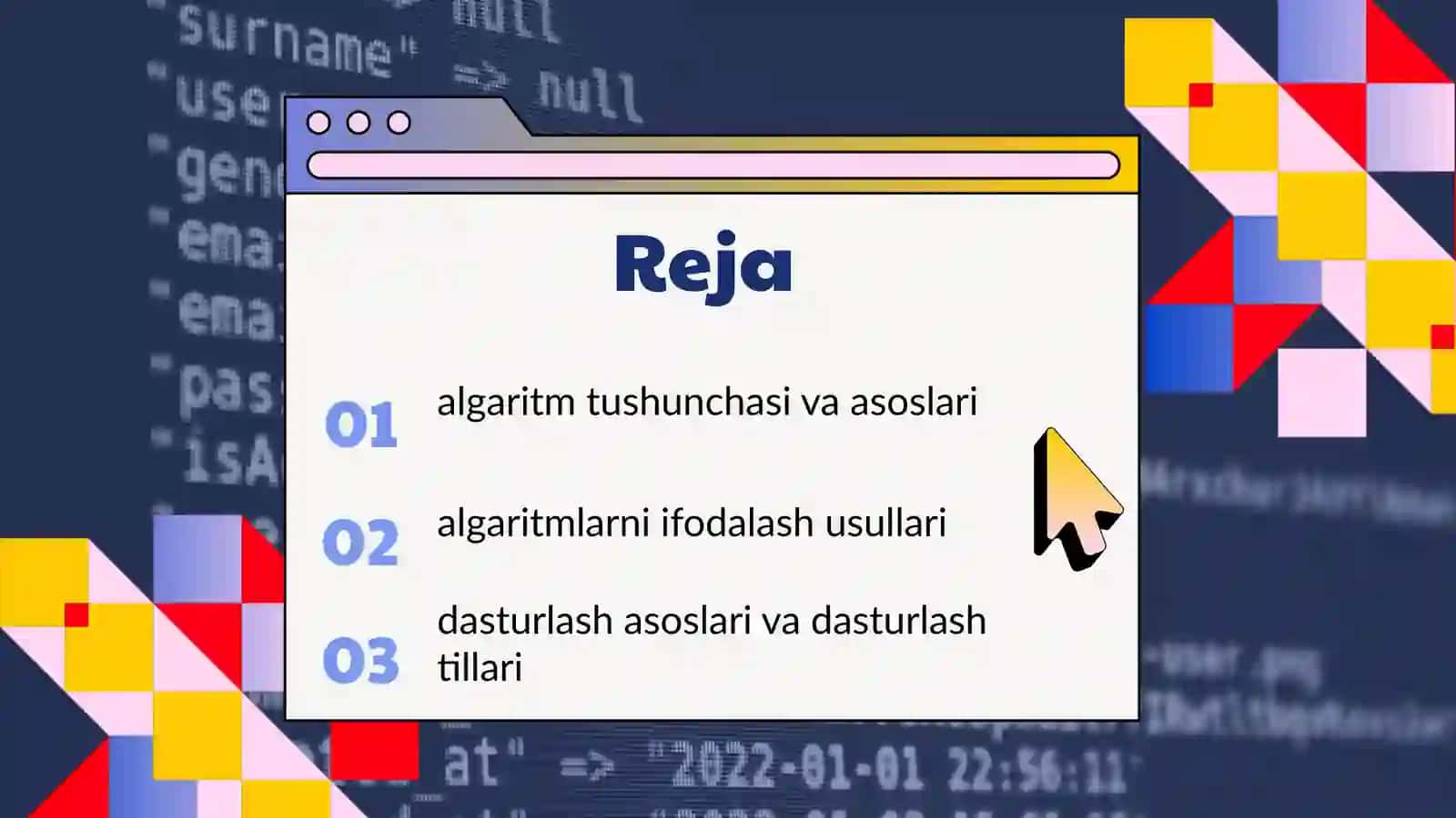Algaritm tushunchasi va asoslari 2