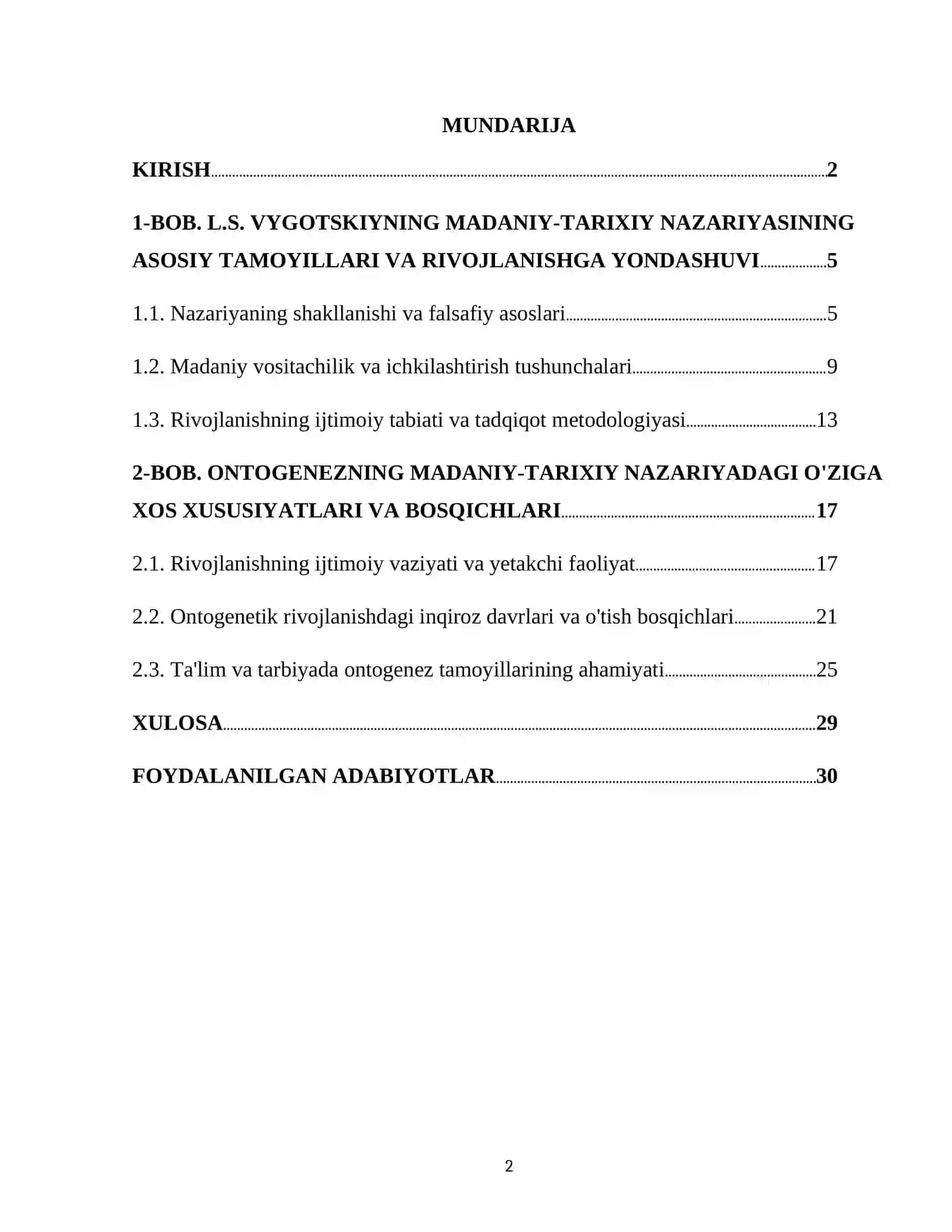 L.S. VYGOTSKIYNING MADANIY-TARIXIY NAZARIYASIDA ONTOGENEZ MASALASI 2