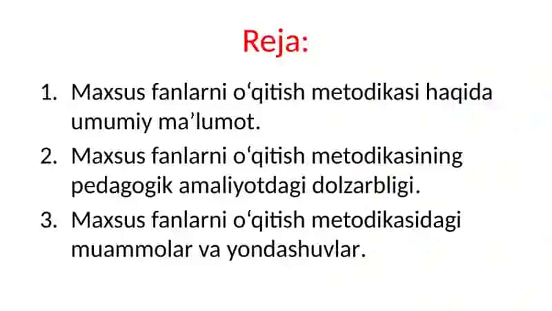 MAXSUS FANLARNI O‘QITISHMETODIKASI FANINING MAQSADI VA VAZIFALARI 2