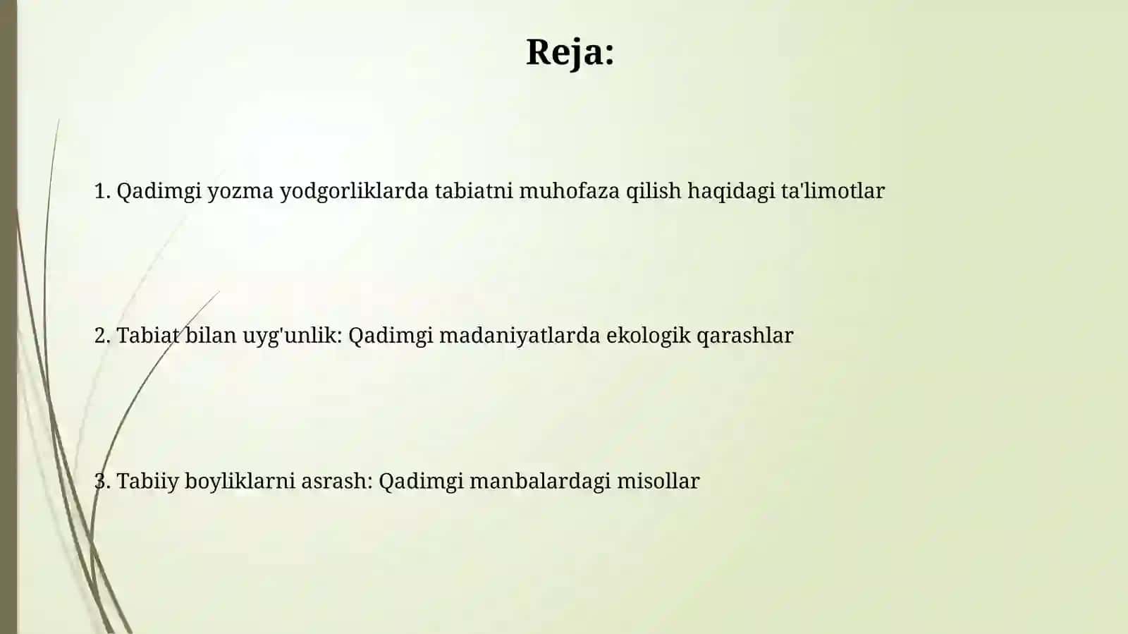 Qadimgi yozma yodgorliklarda tabiatni avaylab asrashga doir talimotlar 2