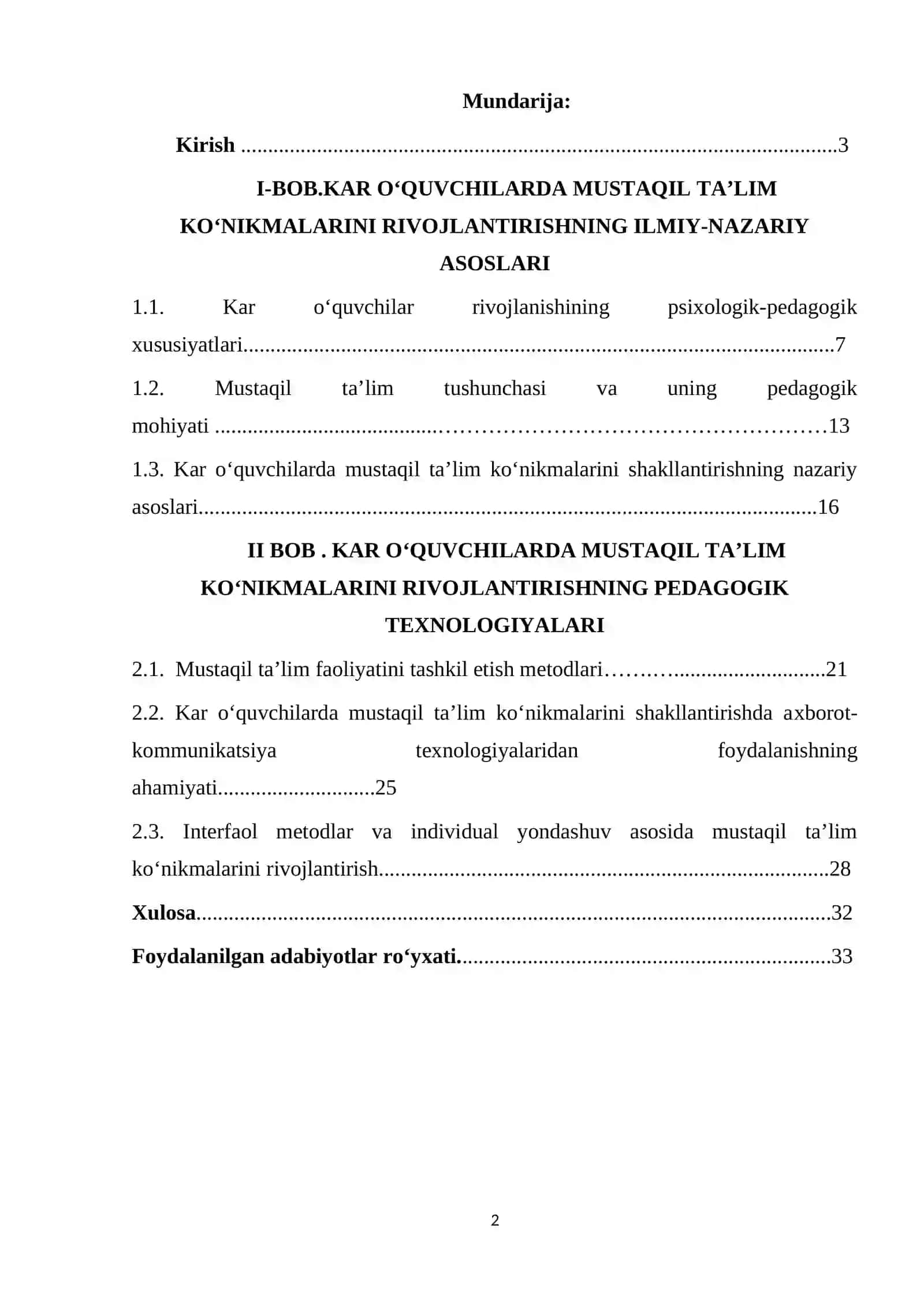 MUSTAQIL TALIM KO'NIKMALARINI RIVOJLANTIRISH 2