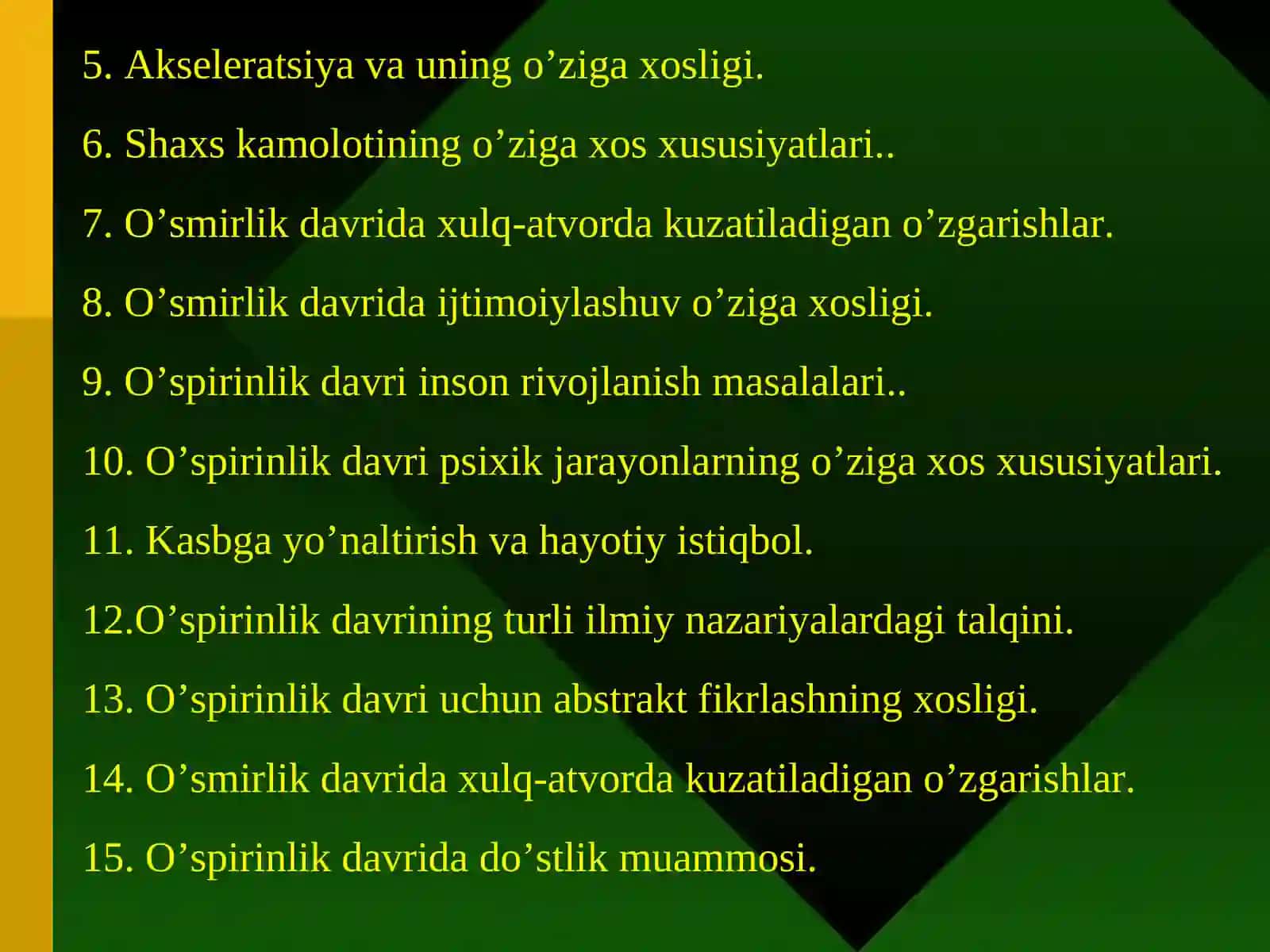 O’smir psixologiyasi, o’spirin psixologiyasi 2
